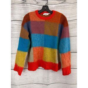 NWOT Desigual Wool Multicolor Checkered Knit Sweater Size S